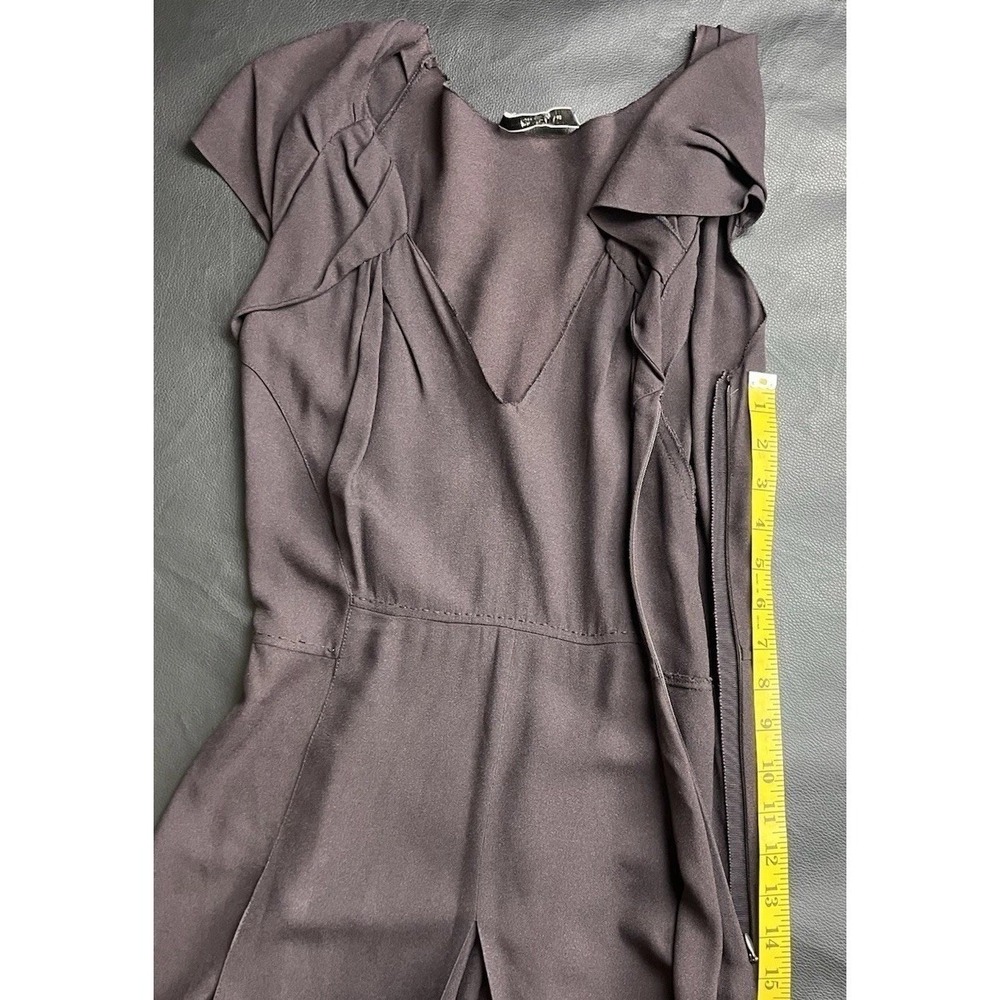Prada 2007 Archival Brown Crepe V-Neck Midi Dress IT 42 US 6-8 A-Line Flare Luxe - Picture 11 of 13